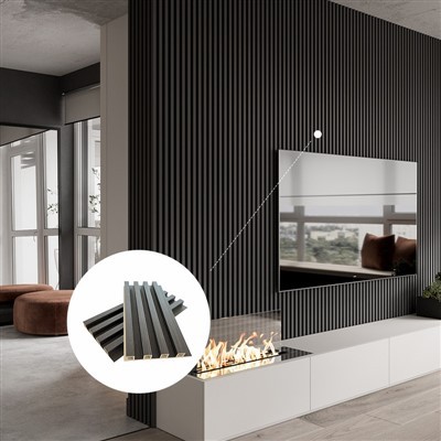 Disinn Modern WPC Wall Cladding Grille Panel għall-Intern